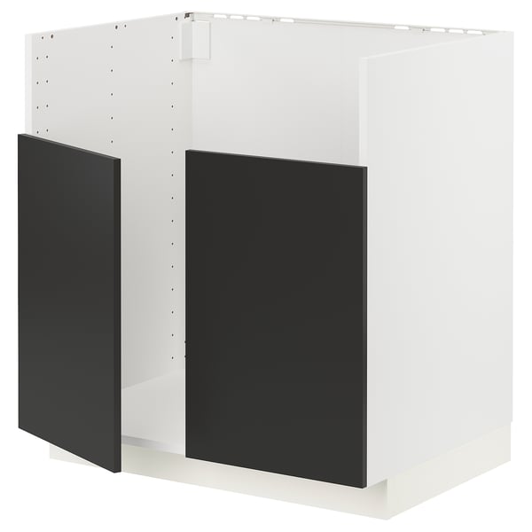 METOD base cab f TALLSJÖN sink, white/Nickebo matt anthracite, 80x60 cm