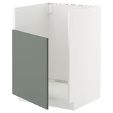 METOD base cab f TALLSJÖN sink, white/Nickebo matt grey-green, 60x60 cm