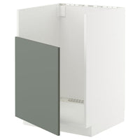METOD base cab f TALLSJÖN sink, white/Nickebo matt grey-green, 60x60 cm