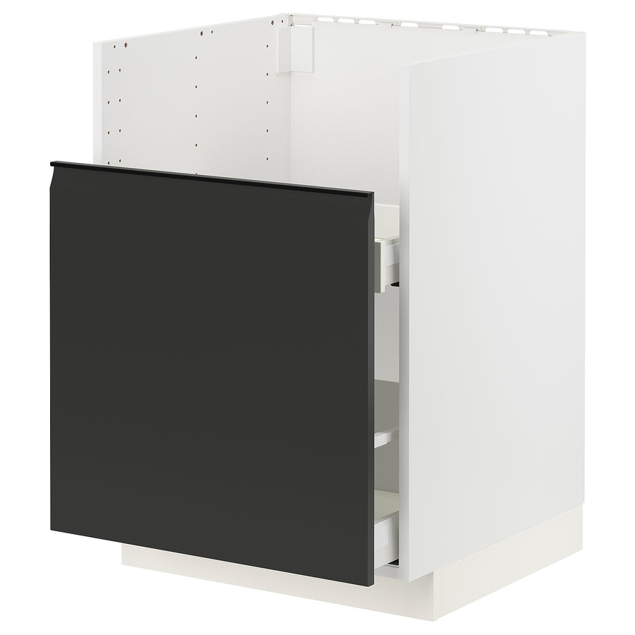 METOD base cab f TALLSJÖN sink, white/Upplöv matt anthracite, 60x60 cm