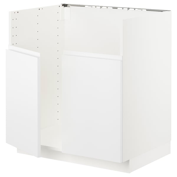 METOD base cab f TALLSJÖN sink, white/Voxtorp matt white, 80x60 cm