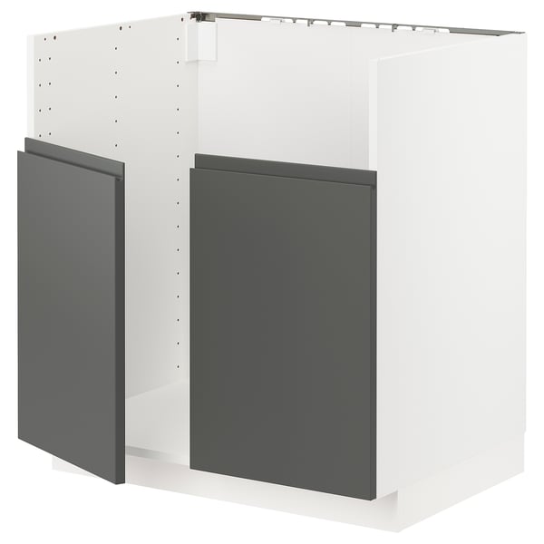 METOD base cab f TALLSJÖN sink, white/Voxtorp dark grey, 80x60 cm
