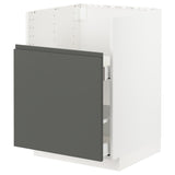 METOD base cab f TALLSJÖN sink, white/Voxtorp dark grey, 60x60 cm