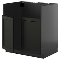 METOD base cab f TALLSJÖN sink, black-grey/Lerhyttan black stained, 80x60 cm