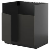 METOD base cab f TALLSJÖN sink, black-grey/Nickebo matt anthracite, 80x60 cm