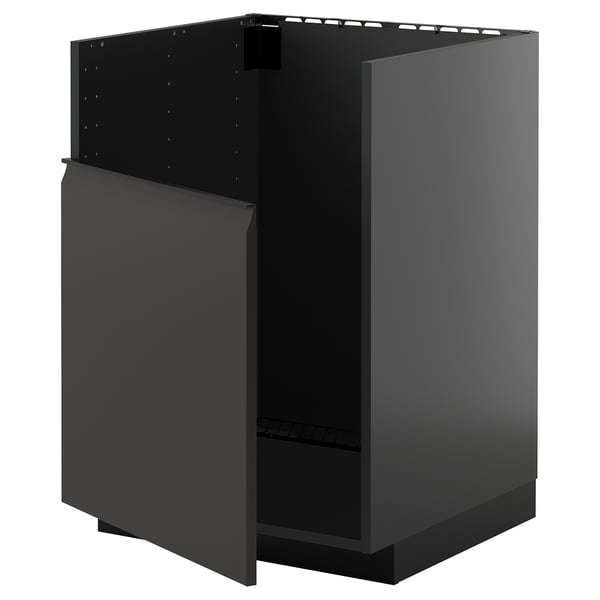 METOD base cab f TALLSJÖN sink, black-grey/Upplöv matt anthracite, 60x60 cm