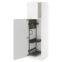 METOD high cabinet with cleaning interior, white/Axstad matt white, 60x60x200 cm