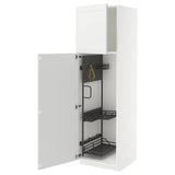 METOD high cabinet with cleaning interior, white/Axstad matt white, 60x60x200 cm