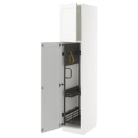METOD high cabinet with cleaning interior, white Enköping/white wood effect, 40x60x200 cm