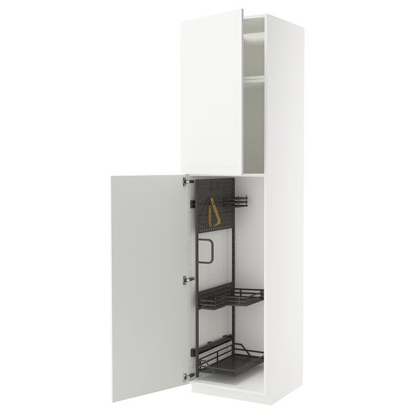 METOD high cabinet with cleaning interior, white/Stensund white, 60x60x240 cm