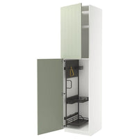 METOD high cabinet with cleaning interior, white/Stensund light green, 60x60x240 cm