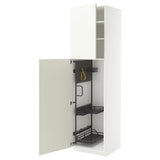 METOD high cabinet with cleaning interior, white/Vallstena white, 60x60x220 cm