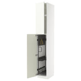 METOD high cabinet with cleaning interior, white/Vallstena white, 40x60x240 cm