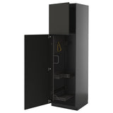 METOD high cabinet with cleaning interior, black-grey/Nickebo matt anthracite, 60x60x200 cm