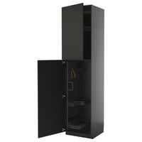 METOD high cabinet with cleaning interior, black-grey/Nickebo matt anthracite, 60x60x240 cm