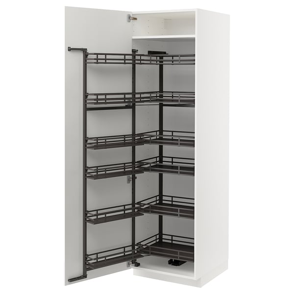 METOD high cabinet with pull-out larder, white/Ringhult white, 60x60x200 cm