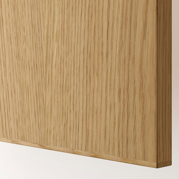METOD high cabinet with pull-out larder, white/Sinarp oak veneer, 60x60x200 cm