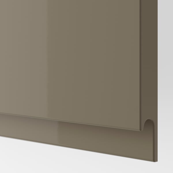 METOD high cabinet with pull-out larder, white/Voxtorp high-gloss dark grey-brown, 60x60x200 cm