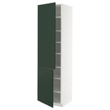 METOD high cabinet with shelves/2 doors, white/Havstorp deep green, 60x60x220 cm