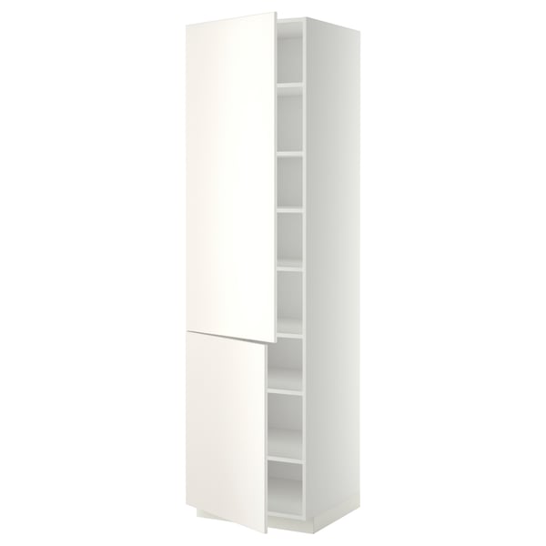 METOD high cabinet with shelves/2 doors, white/Veddinge white, 60x60x220 cm
