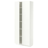 METOD high cabinet with shelves, white/Aspudden matt white, 80x37x200 cm