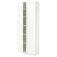METOD high cabinet with shelves, white/Aspudden matt white, 80x37x200 cm