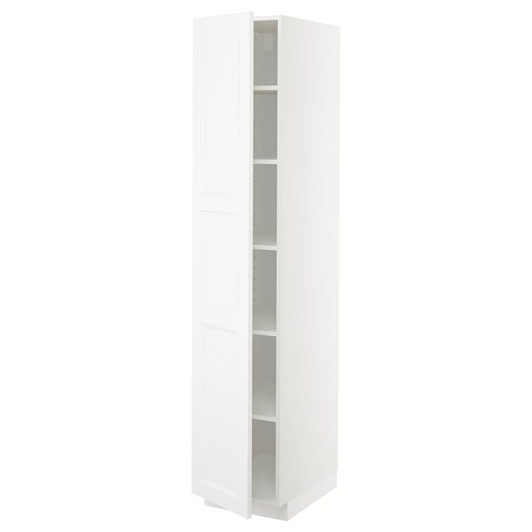 METOD high cabinet with shelves, white/Axstad matt white, 40x60x200 cm