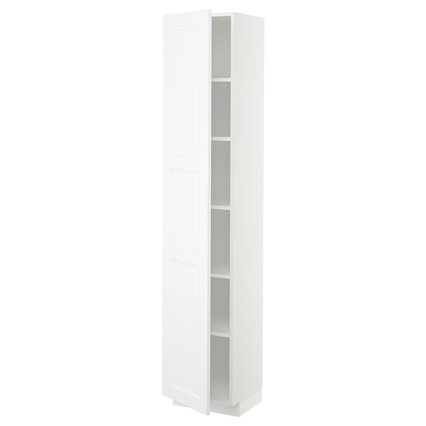 METOD high cabinet with shelves, white/Axstad matt white, 40x37x200 cm
