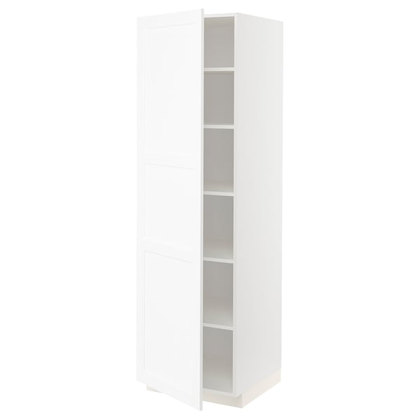 METOD high cabinet with shelves, white Enköping/white wood effect, 60x60x200 cm