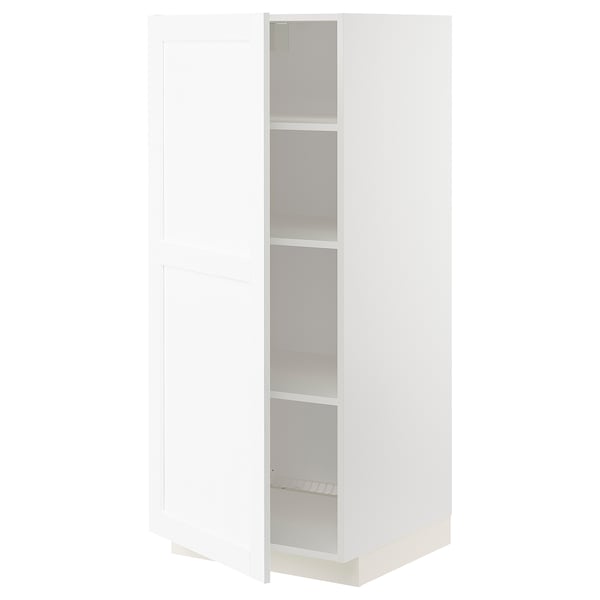 METOD high cabinet with shelves, white Enköping/white wood effect, 60x60x140 cm
