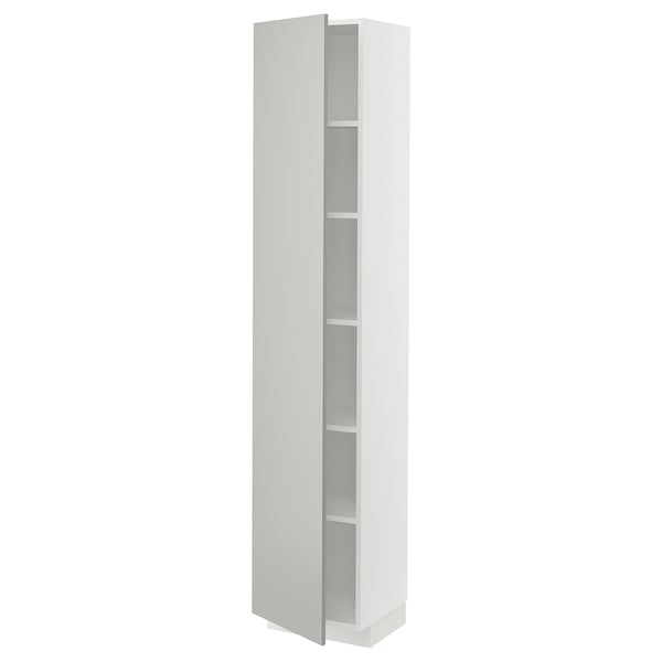 METOD high cabinet with shelves, white/Havstorp light grey, 40x37x200 cm