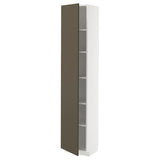 METOD high cabinet with shelves, white/Havstorp brown-beige, 40x37x200 cm