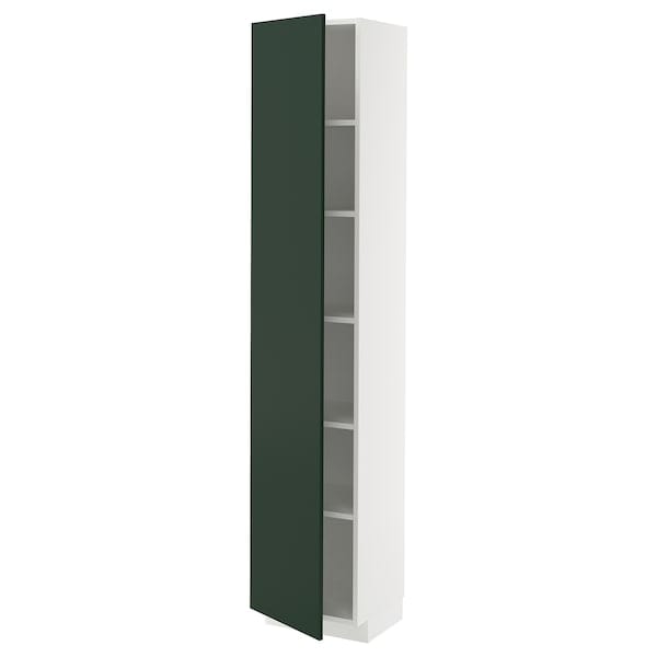 Ikea METOD - High cabinet with shelves, white/Havstorp deep green, 40x37x200 cm