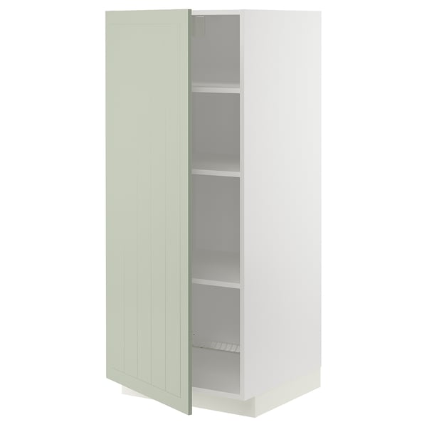 METOD high cabinet with shelves, white/Stensund light green, 60x60x140 cm