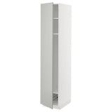 METOD high cabinet w shelves/wire basket, white/Havstorp light grey, 40x60x200 cm