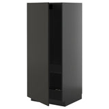 METOD high cabinet with shelves, black-grey/Nickebo matt anthracite, 60x60x140 cm