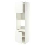 METOD high cabinet f built-in appliances, white/Aspudden matt white, 60x60x220 cm