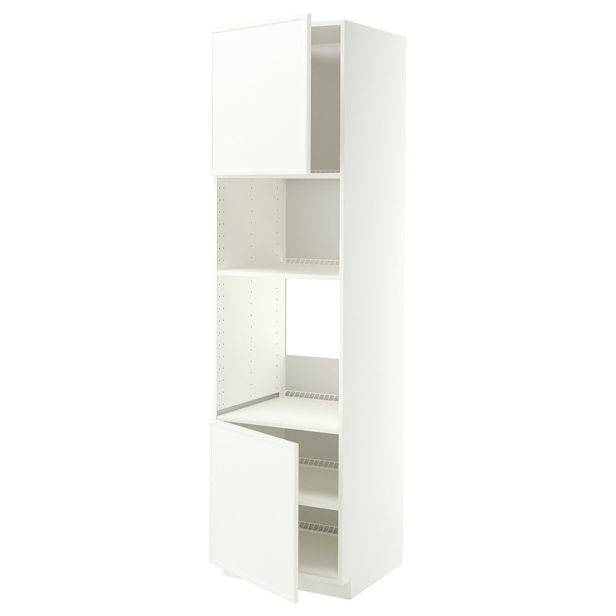 METOD high cabinet f built-in appliances, white/Aspudden matt white, 60x60x220 cm