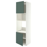 METOD high cabinet f built-in appliances, white/Aspudden dark grey-green, 60x60x220 cm