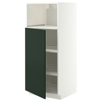 METOD high cabinet f built-in appliances, white/Havstorp deep green, 60x60x140 cm