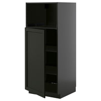 METOD high cabinet f built-in appliances, black-grey/Lerhyttan black stained, 60x60x140 cm