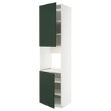 METOD high cab f oven w 2 doors/shelves, white/Havstorp deep green, 60x60x240 cm