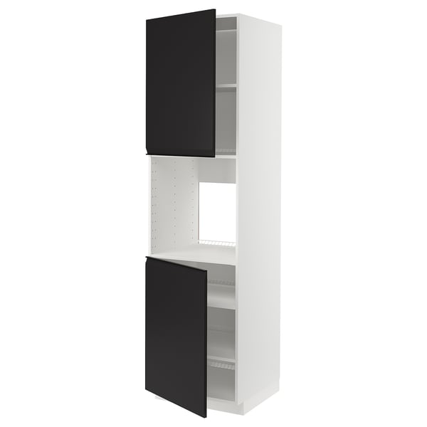 METOD high cab f oven w 2 doors/shelves, white/Upplöv matt anthracite, 60x60x220 cm