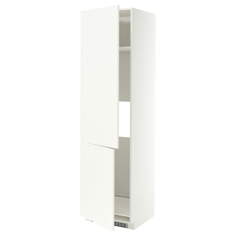 METOD high cab f fridge/freezer w 2 doors, white/Aspudden matt white, 60x60x220 cm