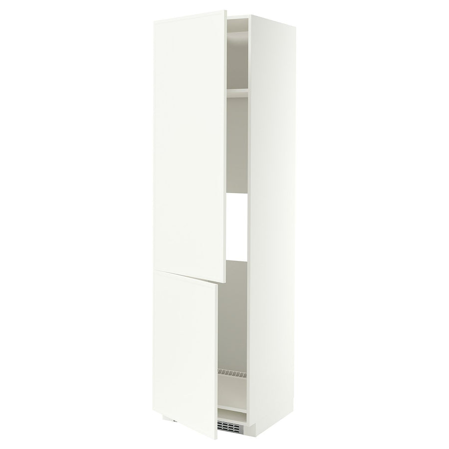 METOD high cab f fridge/freezer w 2 doors, white/Aspudden matt white, 60x60x220 cm