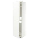 METOD high cabinet for fridge/freezer, white/Aspudden matt white, 60x60x220 cm
