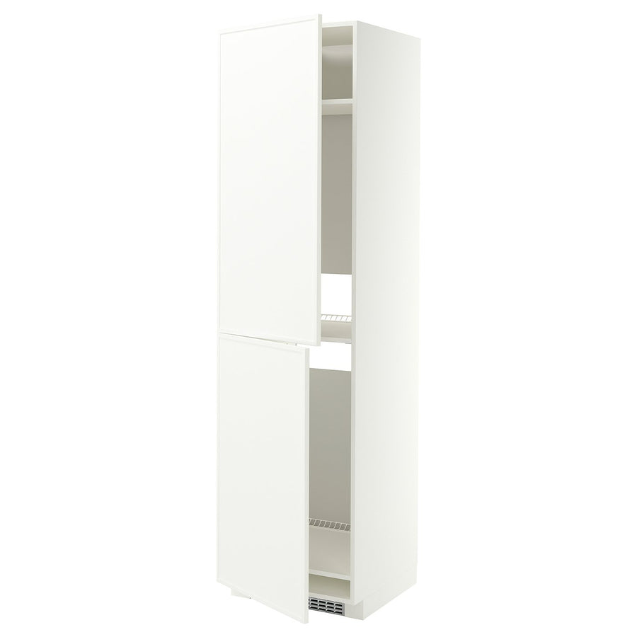 METOD high cabinet for fridge/freezer, white/Aspudden matt white, 60x60x220 cm