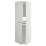 METOD high cabinet for fridge/freezer, white/Havstorp light grey, 60x60x200 cm