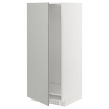 METOD high cabinet for fridge/freezer, white/Havstorp light grey, 60x60x140 cm