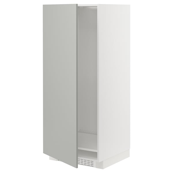 METOD - High cabinet for fridge/freezer, white/Havstorp light grey, 60x60x140 cm